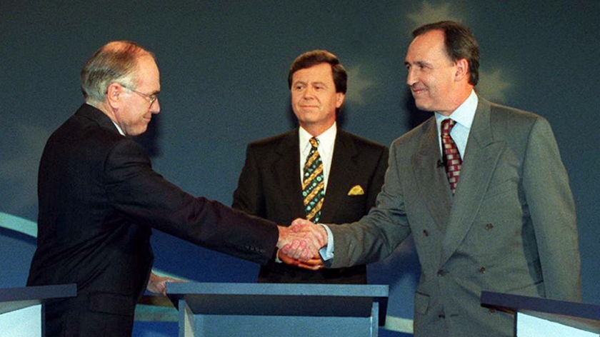 John Howard and Paul Keating with Ray Martin