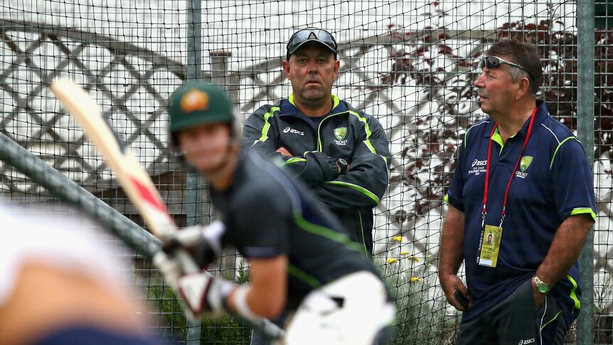 Lehmann watches on at Aussie nets session
