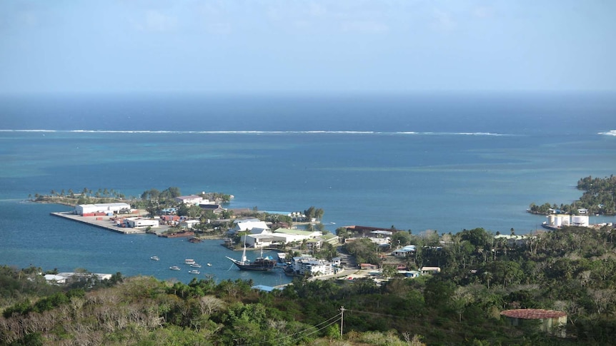 A hilltop view over Colonia, the capital of Yap