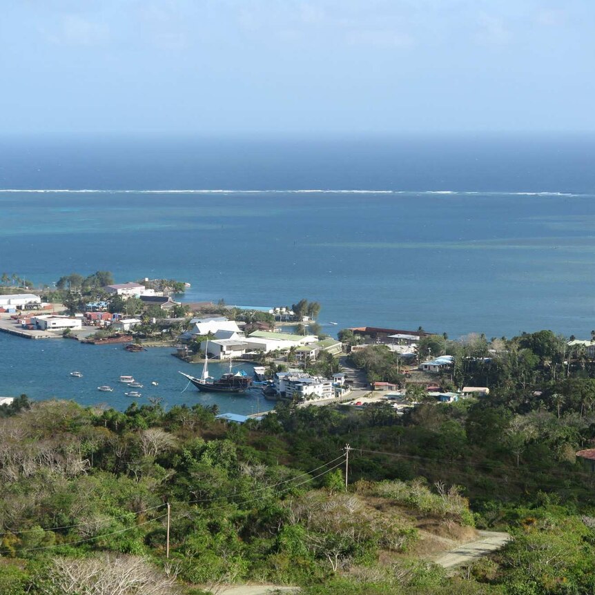 A hilltop view over Colonia, the capital of Yap