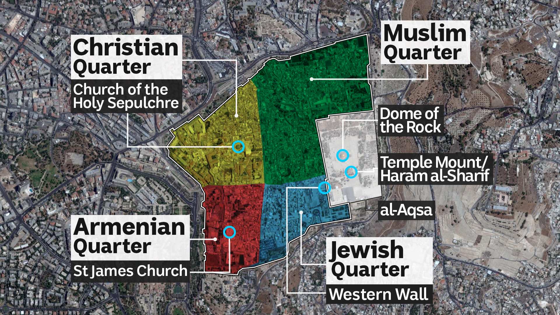 Jerusalem Quarters Map Four Quarters Of Jerusalem Map vrogue.co