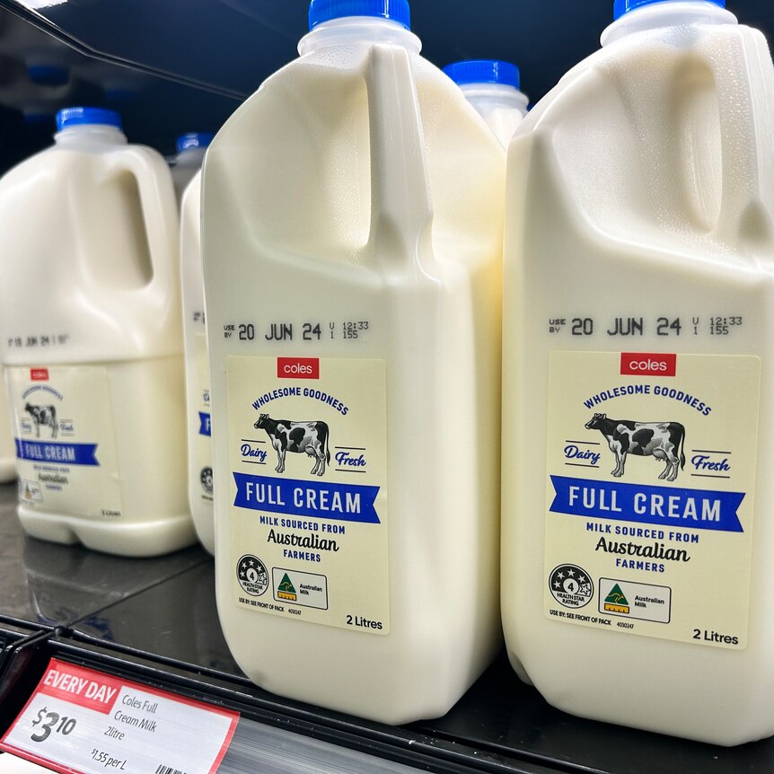 milk for $3.10 at coles supermarket