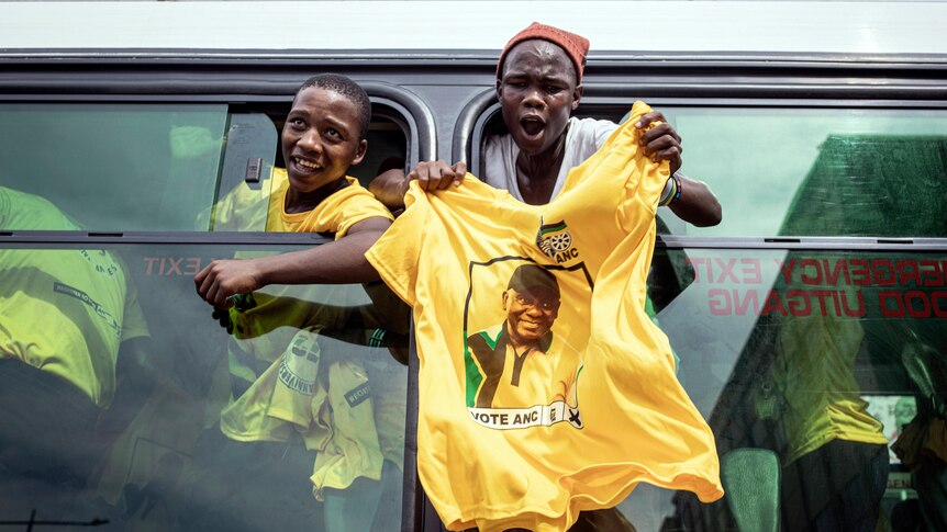 African National Congress (ANC) supporters in Durban, South Africa ahead of the 2024 election.