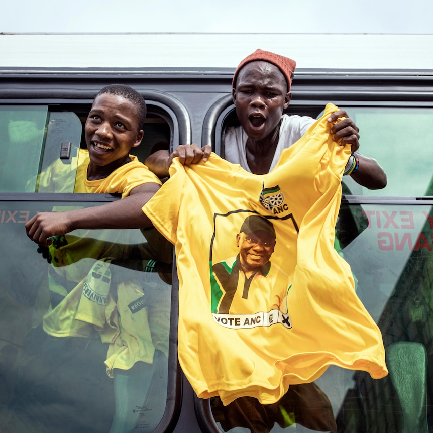 African National Congress (ANC) supporters in Durban, South Africa ahead of the 2024 election.