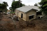 Flood-damaged house in Gavin Street in Bundaberg North in southern Qld on March 1, 2013.