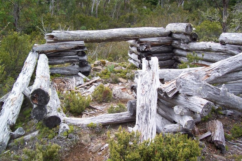 The unfinished hut at Deception Plains, started by Ray 'Boy' Miles.