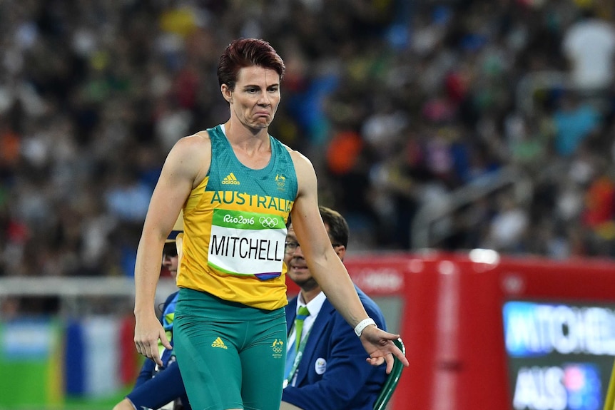 Kathryn Mitchell during the women's javelin final