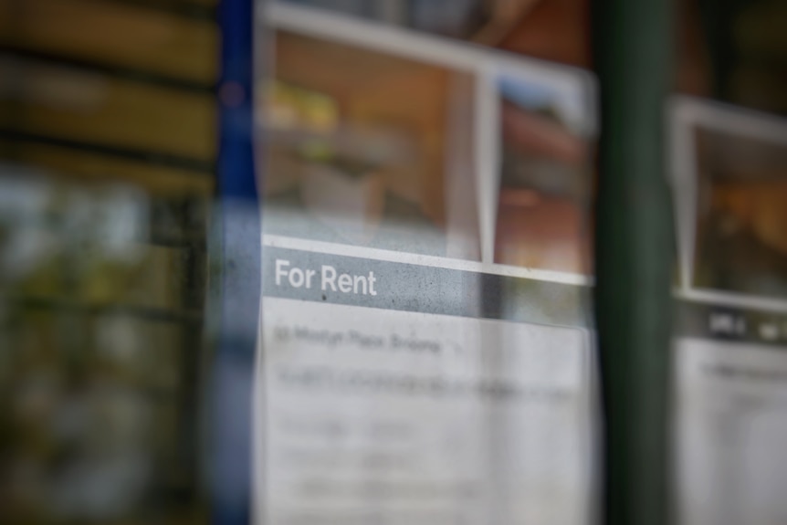 Close up of a rental sign in Broome, WA, April 2022. 