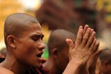 Rakhine Buddhist monks pray in the wake of deadly unrest.