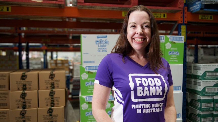 Foodbank chief Brianna Casey smiles at the camera.