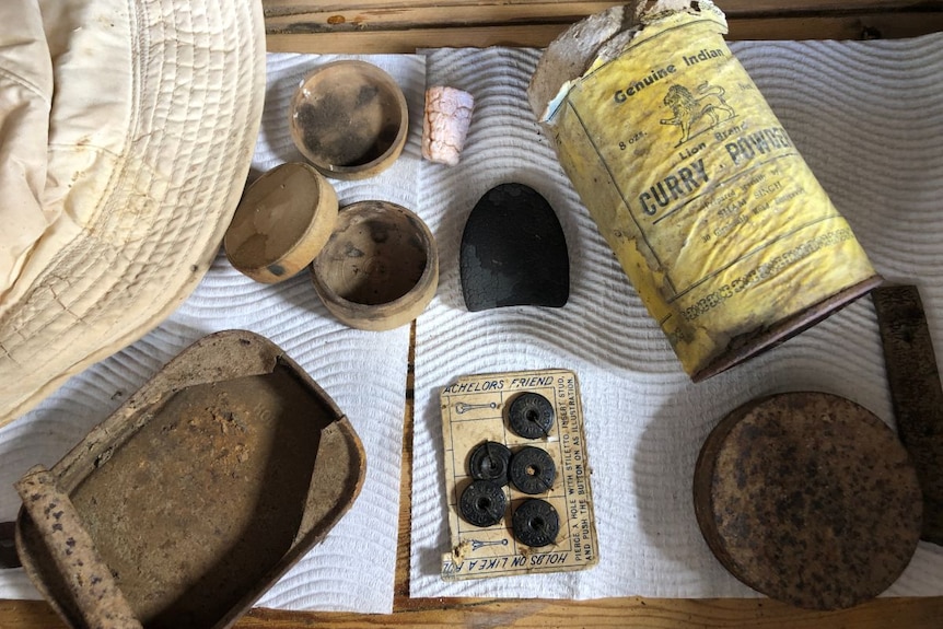 An array of objects found in Siva Singh's wagon.