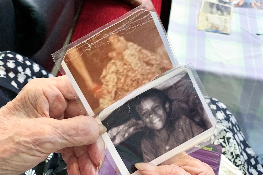 Two faded photographs of a small, smiling boy
