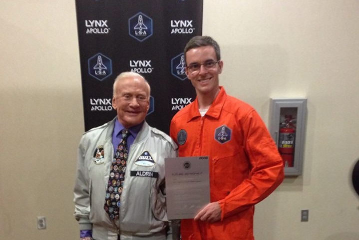 Tim Gibson and Buzz Aldrin