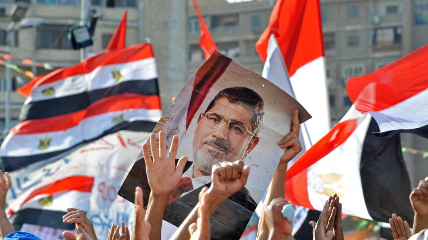 Morsi supporters at sit-in