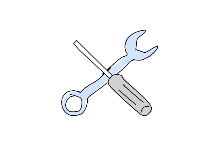 A graphic illustration of a spanner and screwdriver.