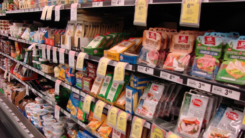 Supermarket aisle cold section