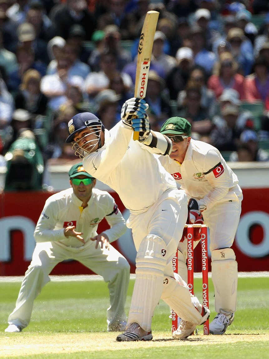 Sehwag wields the blade at the MCG