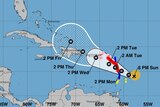Hurricane Maria path cone, supplied by the National Hurricane Center, Sunday September 17 2017.