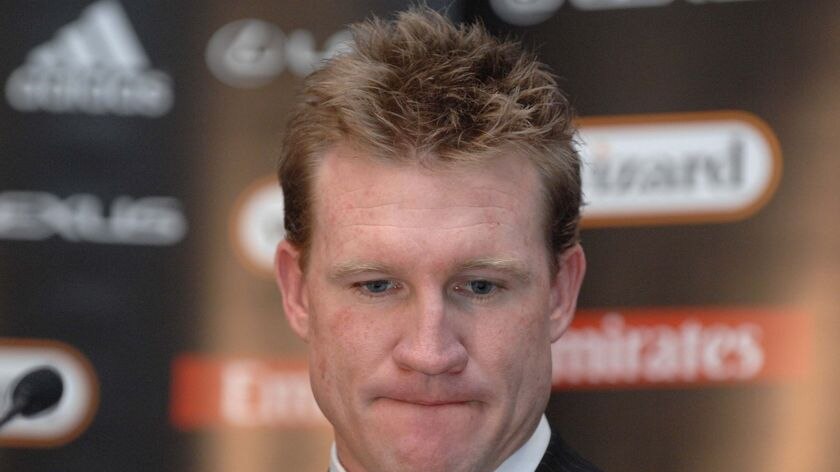Illustrious career ... Nathan Buckley is hanging up the boots after 16 years in the AFL.