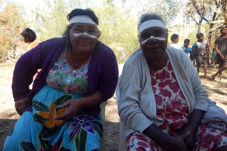 Waanyi traditional owners Iris Hogan and Topsy Green