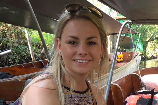 Woman sitting on a boat.