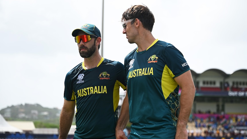 Glenn Maxwell and Mitchell Marsh after the loss to India