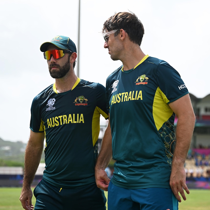 Glenn Maxwell and Mitchell Marsh after the loss to India