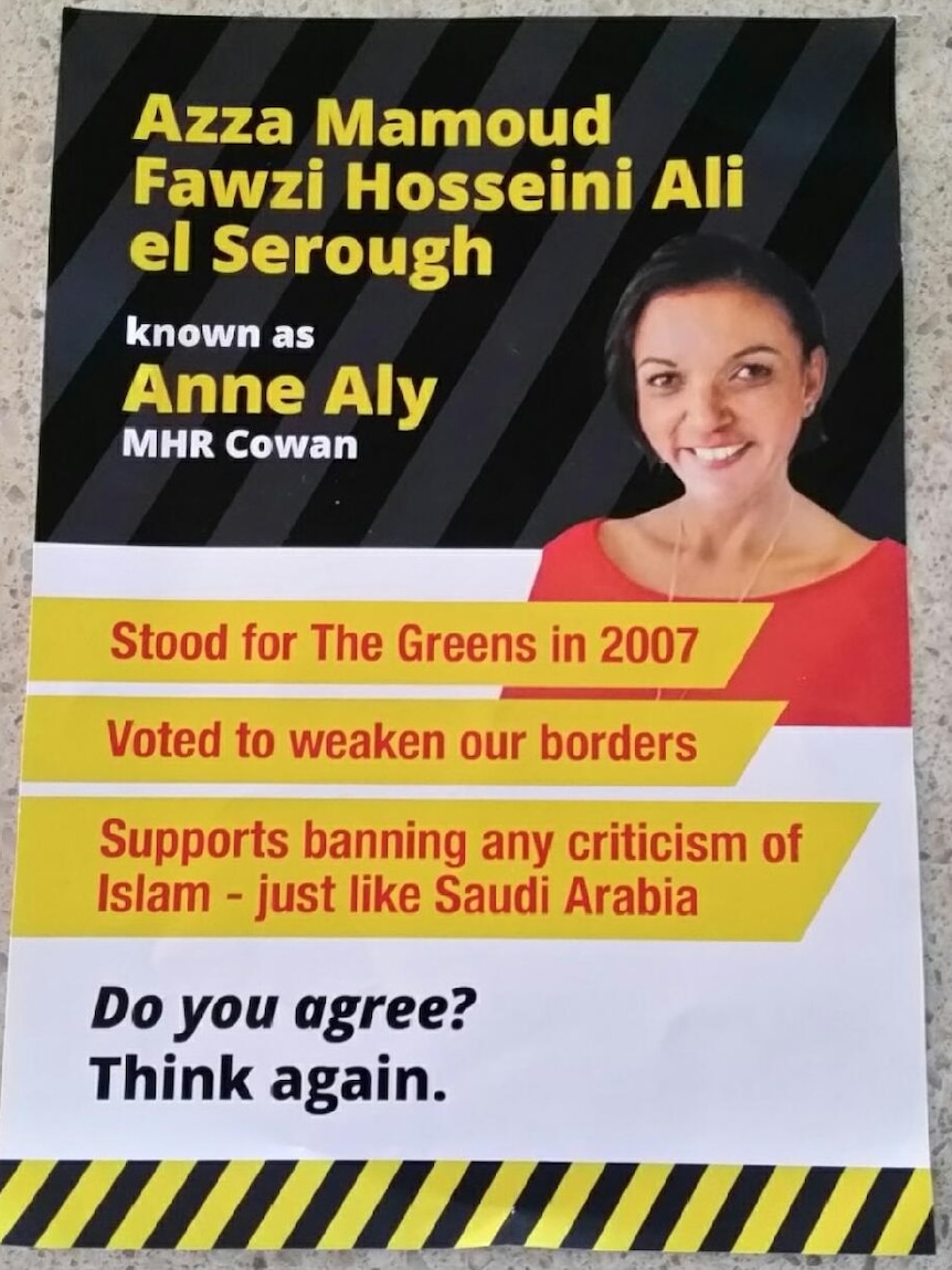 An election flyer attacking Anne Aly.