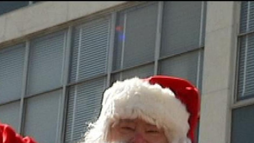 Santa at Hobart Christmas pageant 2010