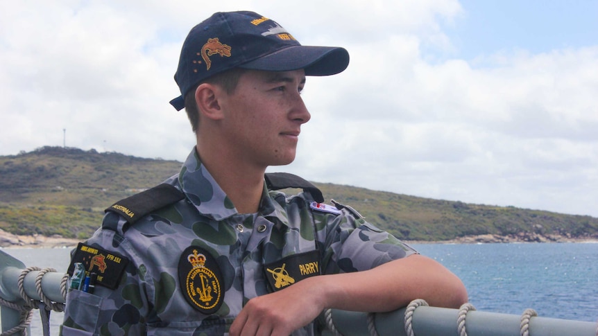 Naval officer aboard the Arunta