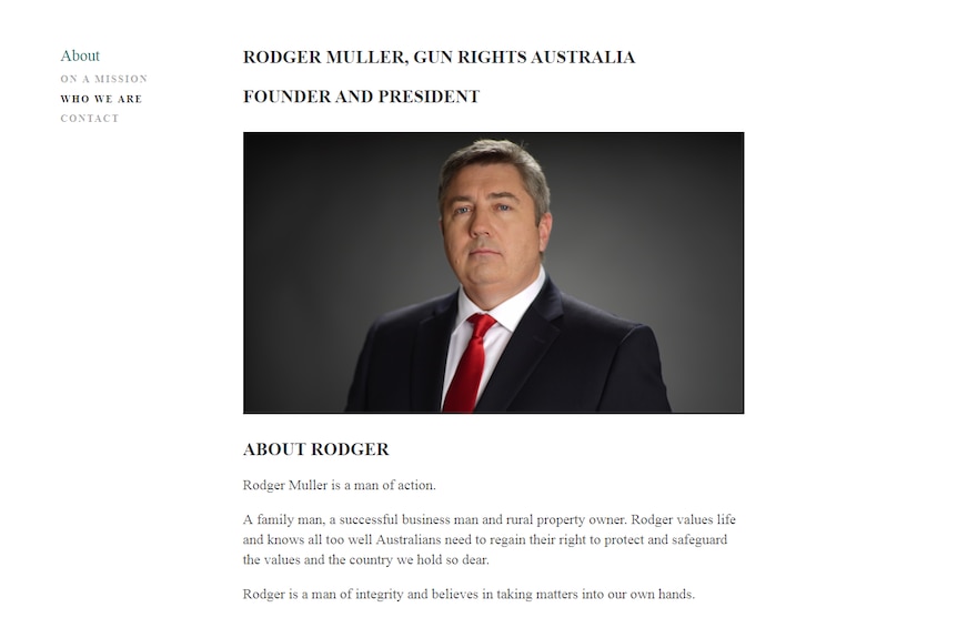 A screenshot from the Gun Rights Australia website