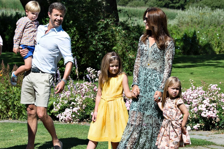 Denmark's Crown Prince Frederik and Princess Mary and children