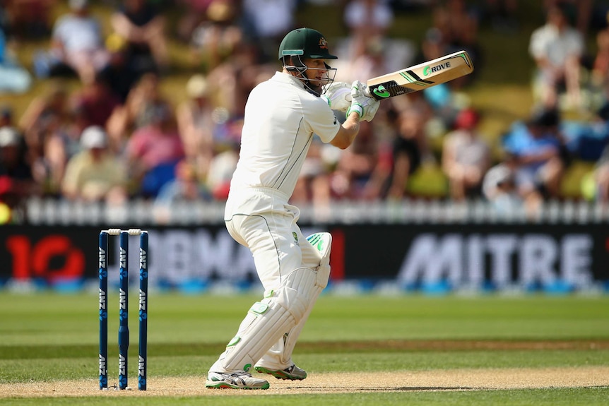 Adam Voges cuts on day three of the first Test in New Zealand