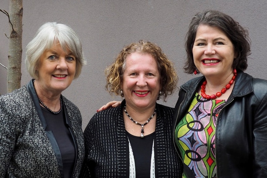 Honour A Woman co-founders Dr Elizabeth Hartnell-Young, Carol Kiernan and Ruth McGowan OAM.