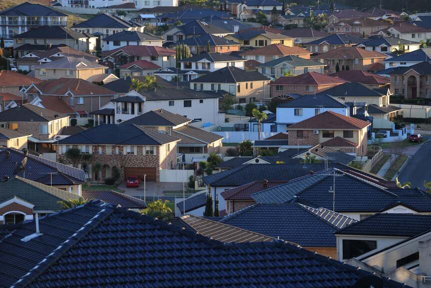 Housing estate in the Western Sydney suburb of Cecil Hills