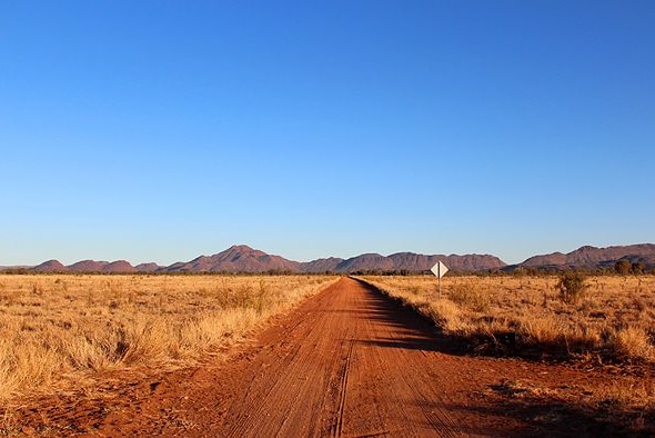 A red dirt road in the Northern Territory.