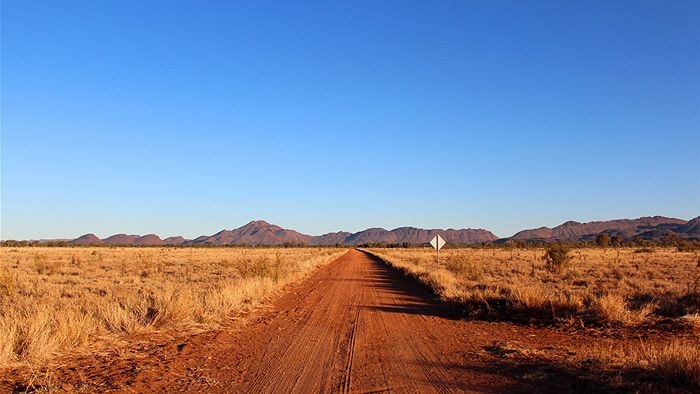 A red dirt road in the Northern Territory.