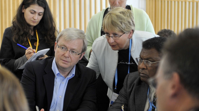 Prime Minister Kevin Rudd and Indigenous Affairs Minister Jenny Macklin at the 2020 summit