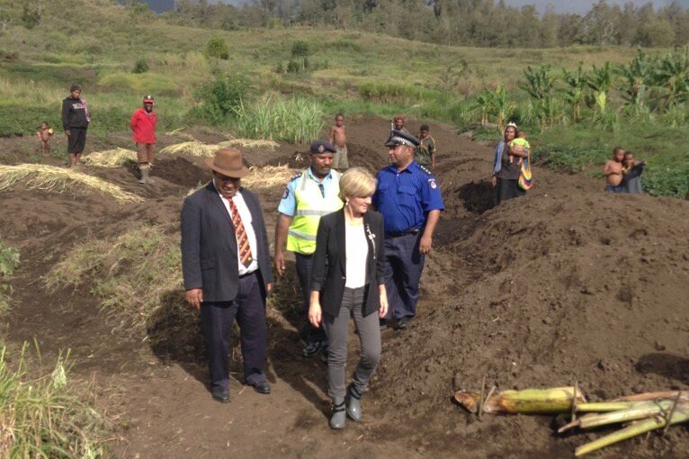 Julie Bishop announced the funding while touring drought-affected areas in Papua New Guinea.