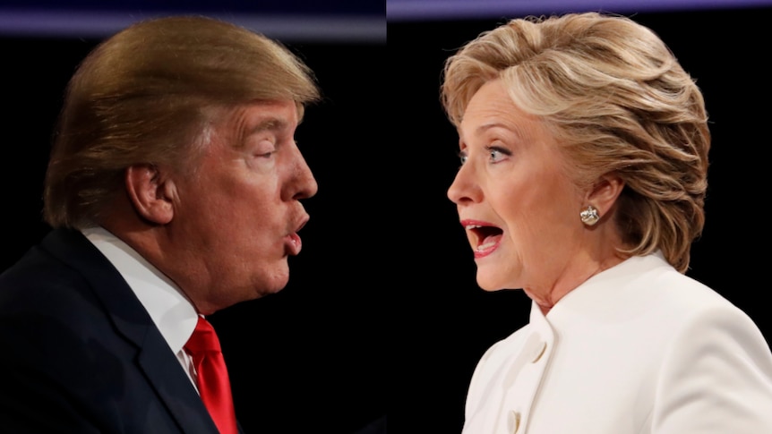 Hillary Clinton and Donald Trump from the third presidential debate