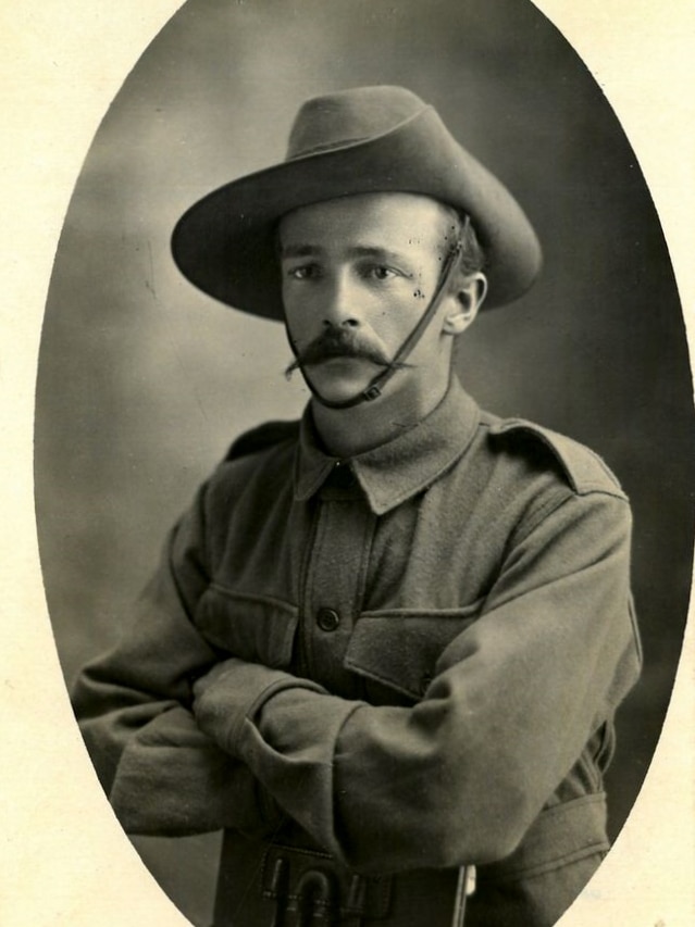 William Fryer from Springsure poses for his WWI military portrait.