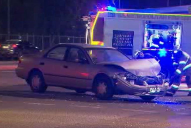 Car damage after collision with ambulance in Adelaide