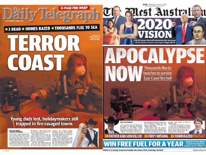 the front pages of the Daily Telegraph and The West Australian newspapers featuring the image of Finn