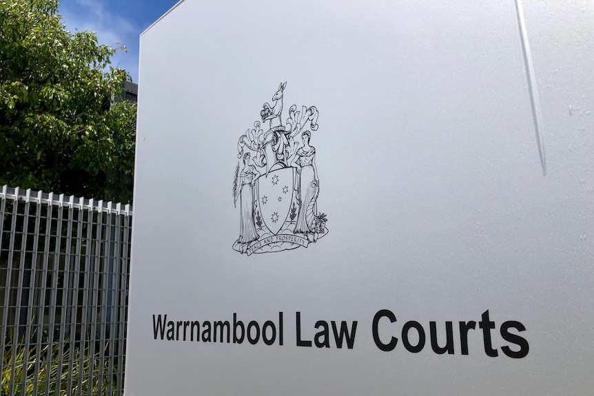 Warrnambool Magistrates' Court sign. 