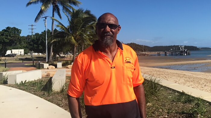Lex Wotton on the Palm Island beachfront