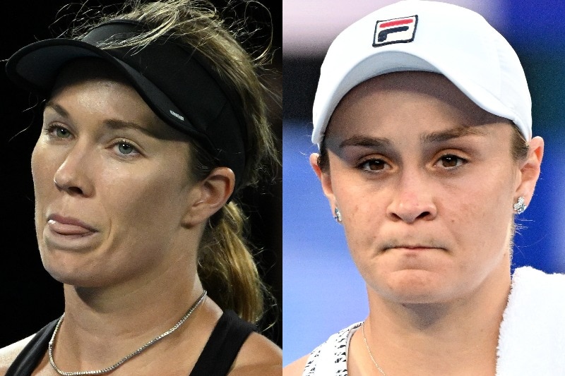 A composite image of Danielle Collins and Ash Barty.