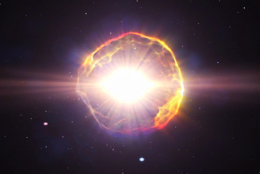 Supernova explosion that ripped star apart 11.5 billion years ago