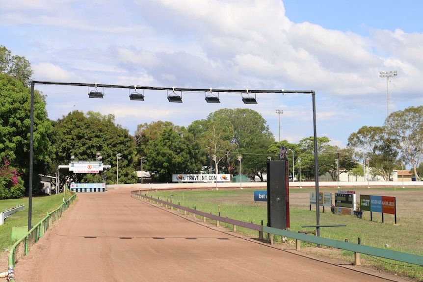 A dog racing track.