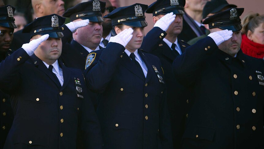 Officers honour murdered NYPD policeman