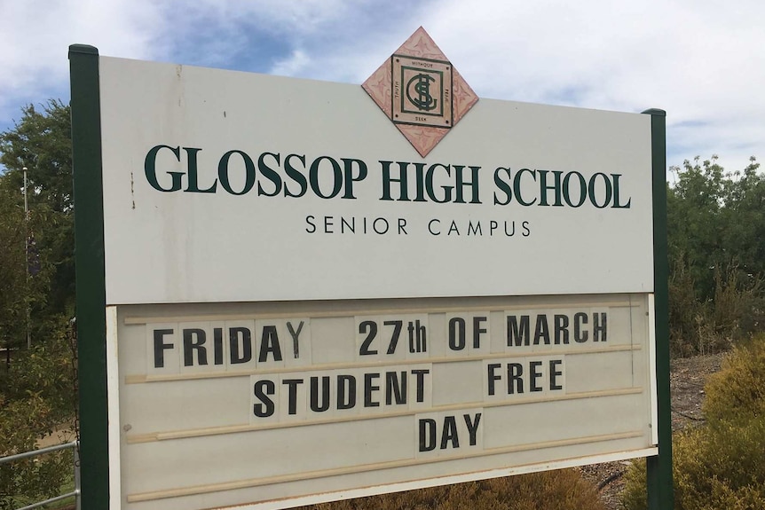 A sign at Glossop High School